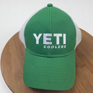 YETI Coolers Trucker Hat Green White Mesh Adjustable Snapback Men